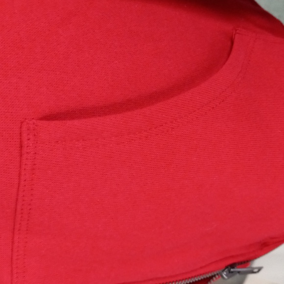Stadium jacket red with white pile lining  Small New - Picture 4 of 5